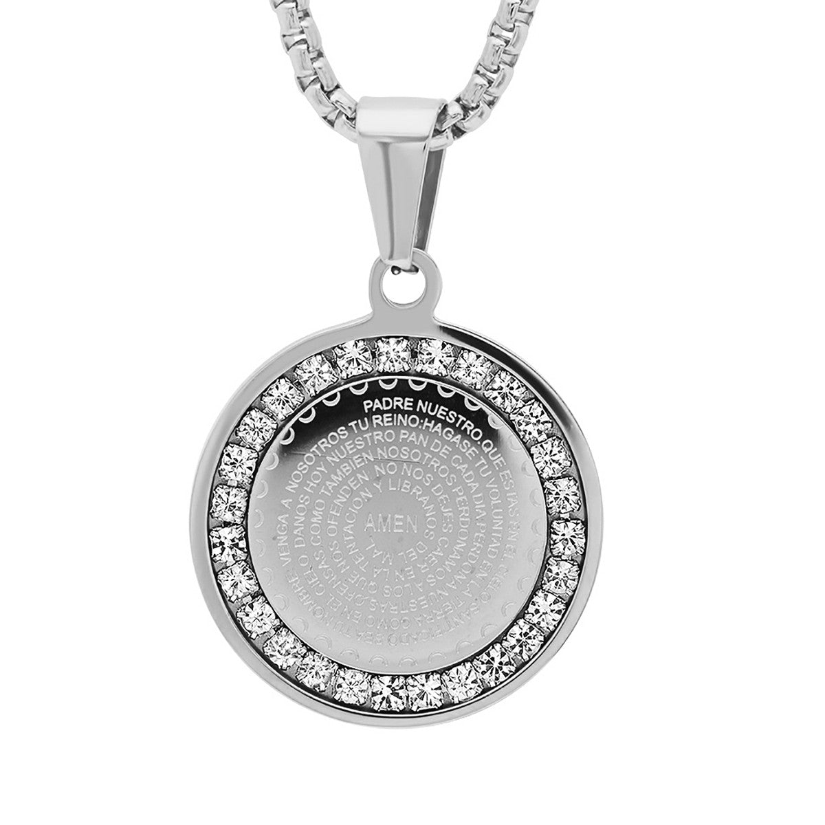 Padre Nuestro Prayer with Simulated Diamonds