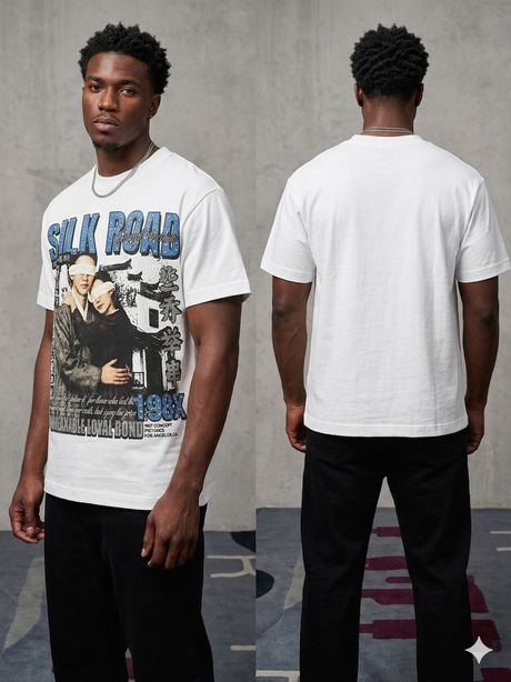 concept silk road t shirt white streetwear style