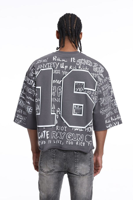 Grey cropped tee modern streetwear fit trendy look
