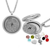 'Our Father' Prayer Pendant With Interchangeable 'God Loves You', 'Jesus Loves Me', Cross And Crystal Charms