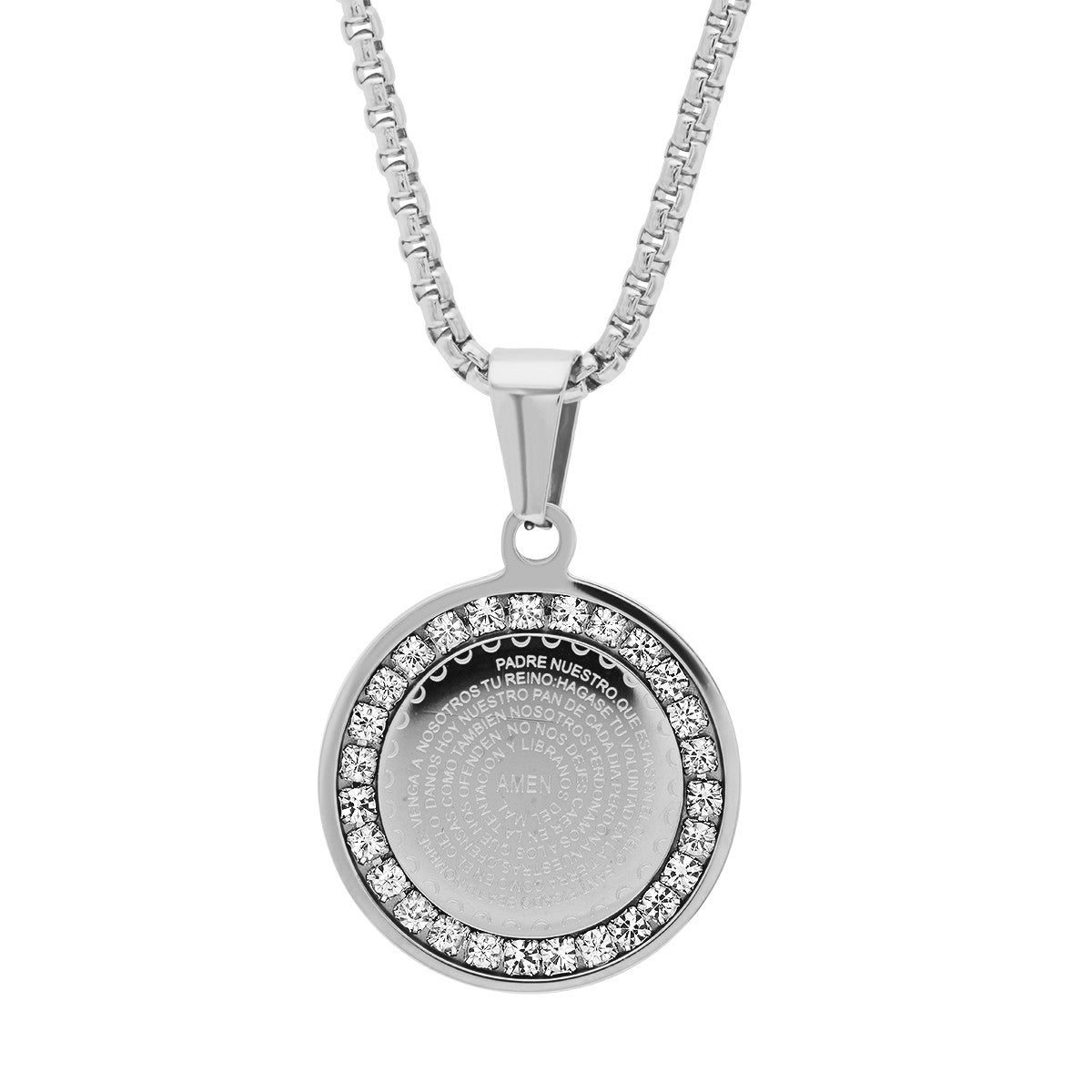 Padre Nuestro Prayer with Simulated Diamonds