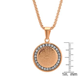 Our Father Prayer Round Pendant With Simulated Diamonds
