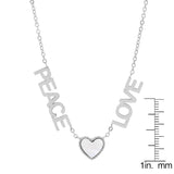 Peace, Love, And Mother Of Pearl Heart Necklace