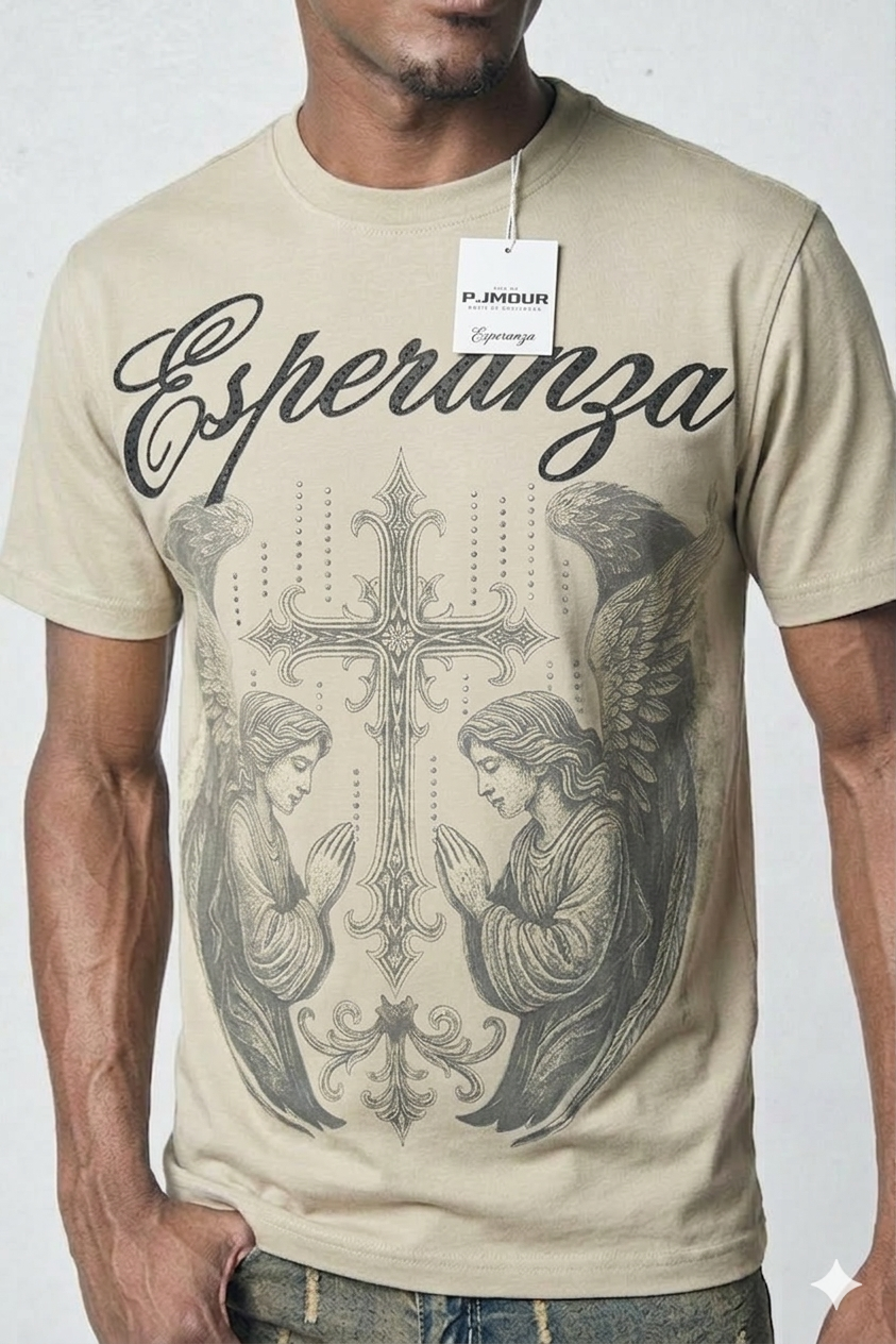Eye-catching streetwear T-shirt with shine effect detail