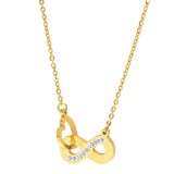 Infinity & Heart Interlocking Necklace Adorned With Swarovski Crystals