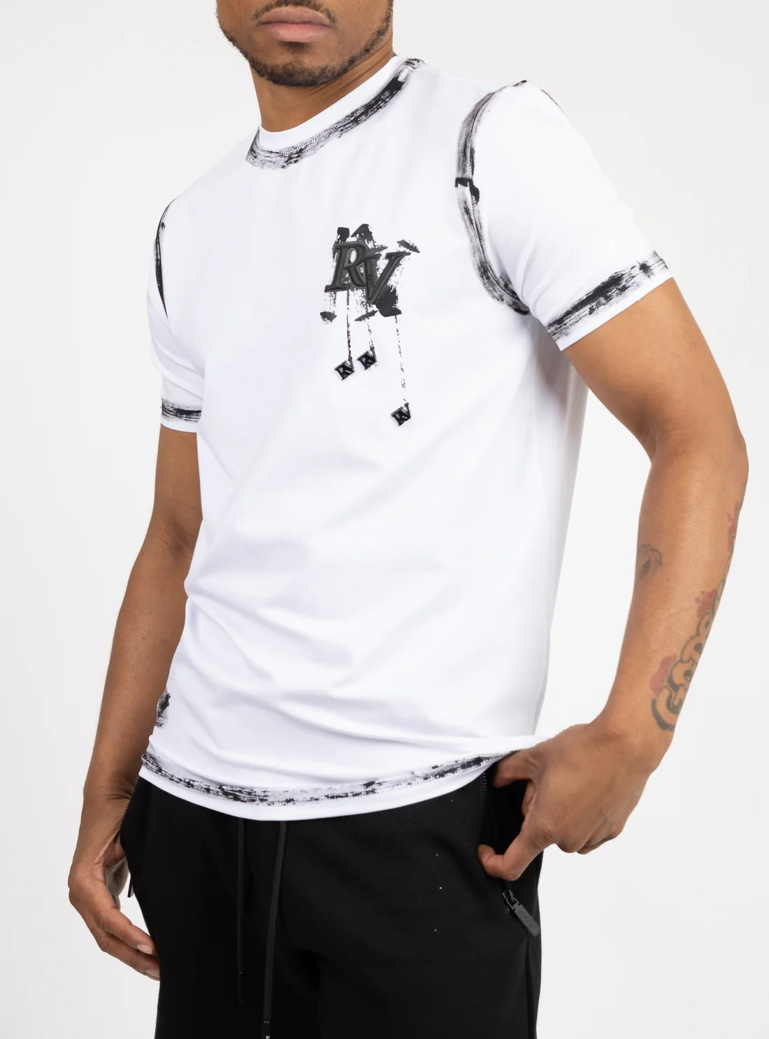Roberto Vino Milano Drope Logo Slim Fit T-Shirt Multi Colors