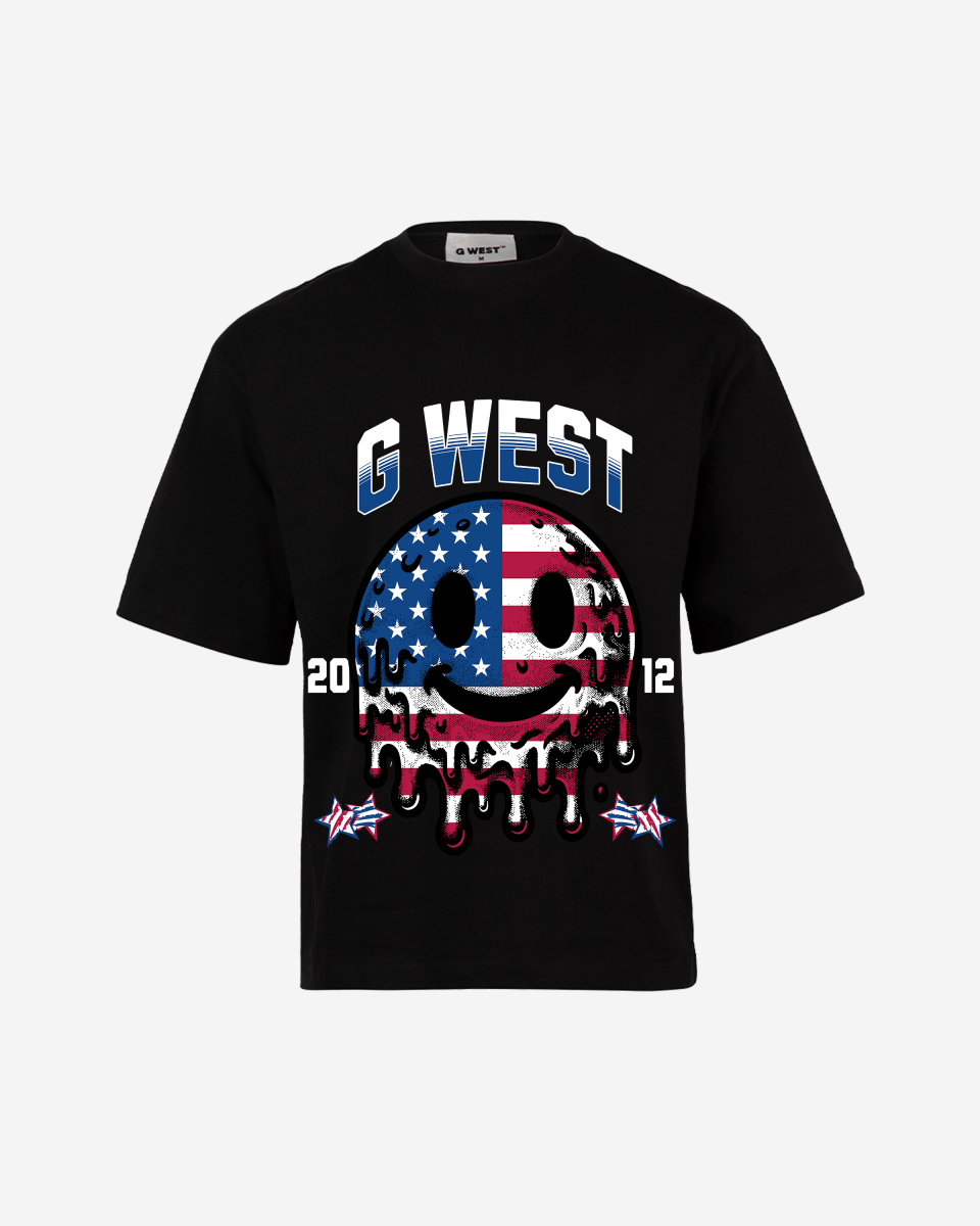 G WEST AMERICAN FLAG Oversized TEE