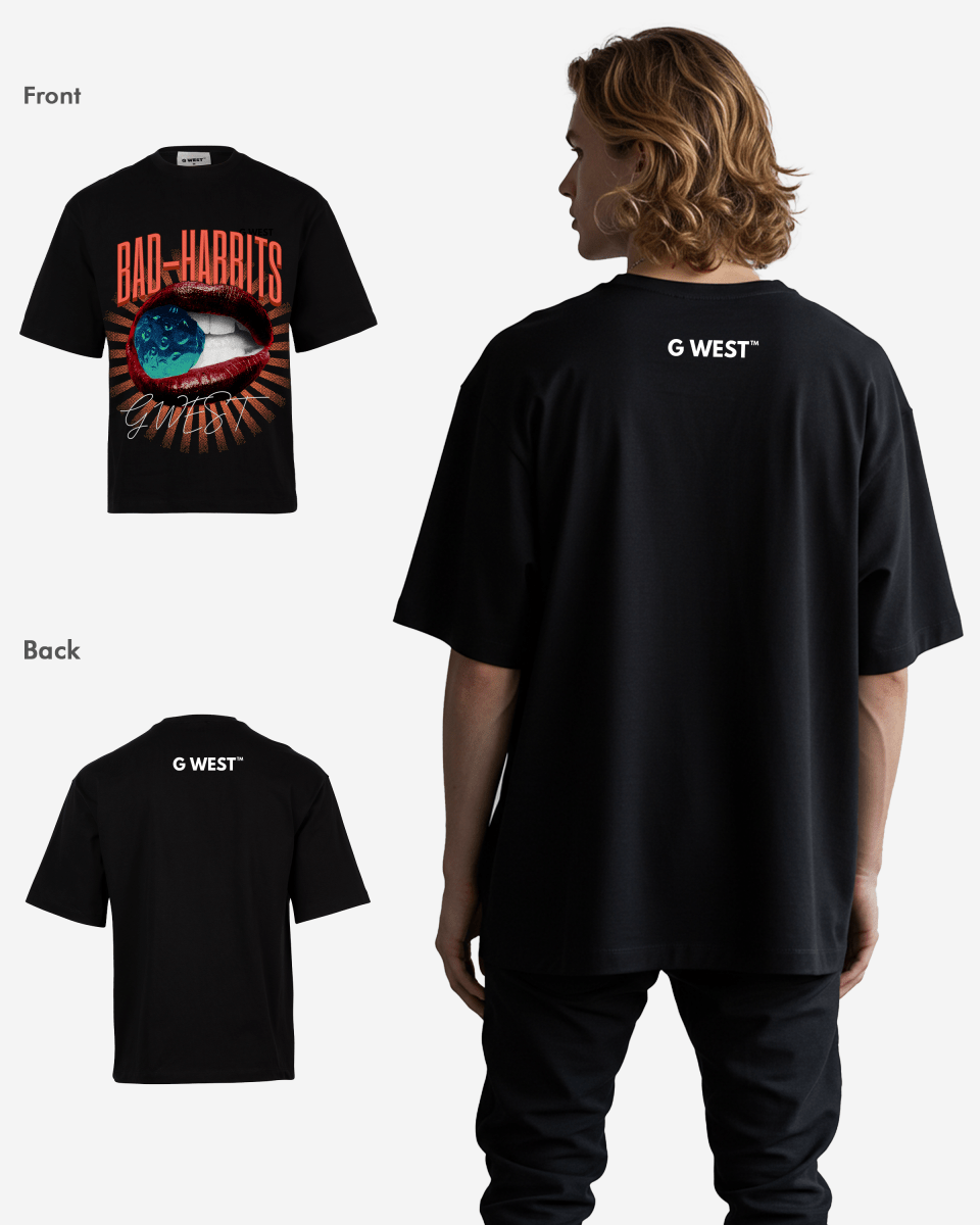 G-WEST BAD HABBITS OVERSIZED TEE