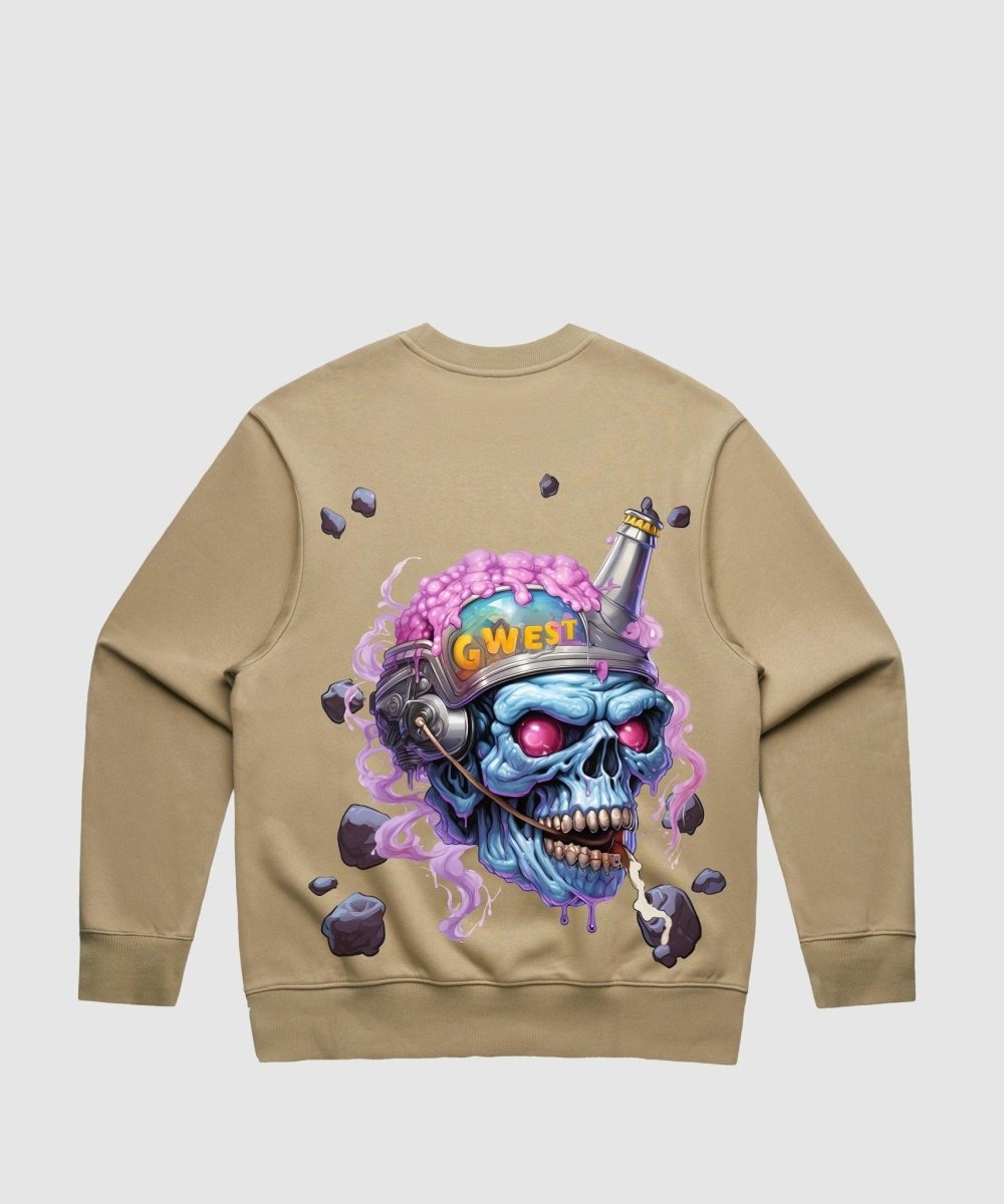 G West Beer Helmet Zombie Heavy Premium Crewneck
