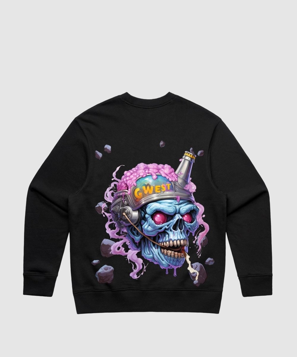 G West Beer Helmet Zombie Heavy Premium Crewneck