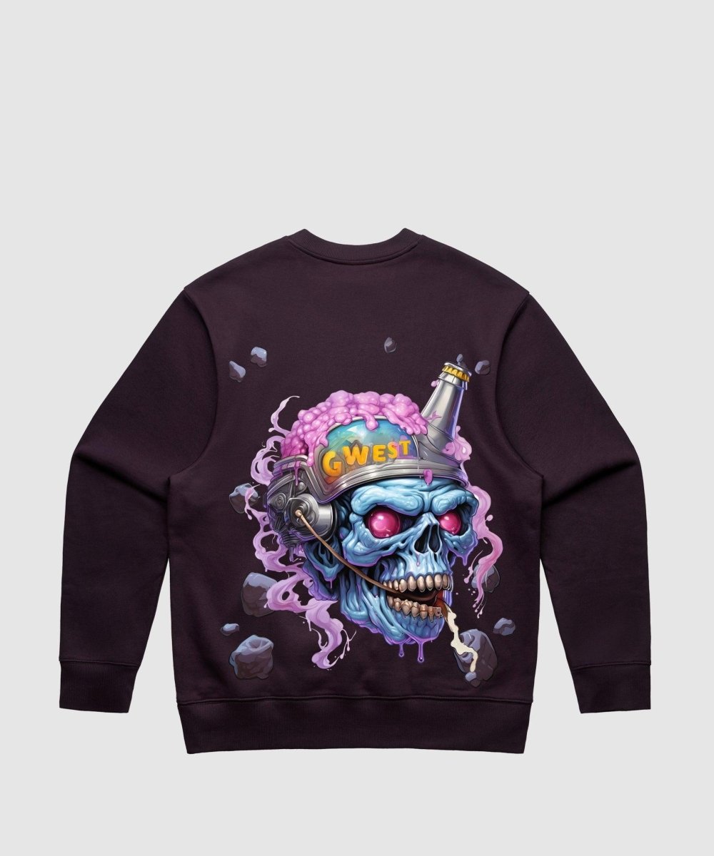 G West Beer Helmet Zombie Heavy Premium Crewneck