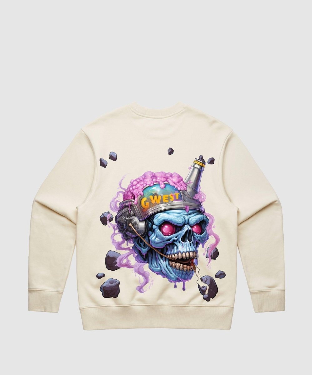 G West Beer Helmet Zombie Heavy Premium Crewneck
