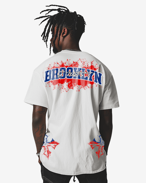 G West Brooklyn Blood Arch Logo T-Shirts Big and Tall