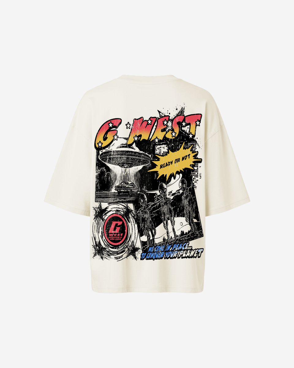 G West Cosmic Sky Ride Double Hit Premium Oversized Tee  - WOMEN