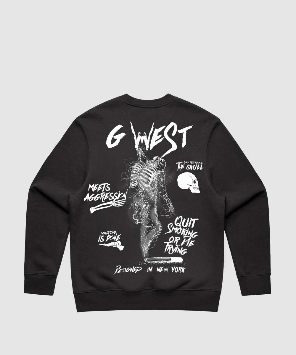 G West Dancing Skeleton Heavy Premium Crewneck