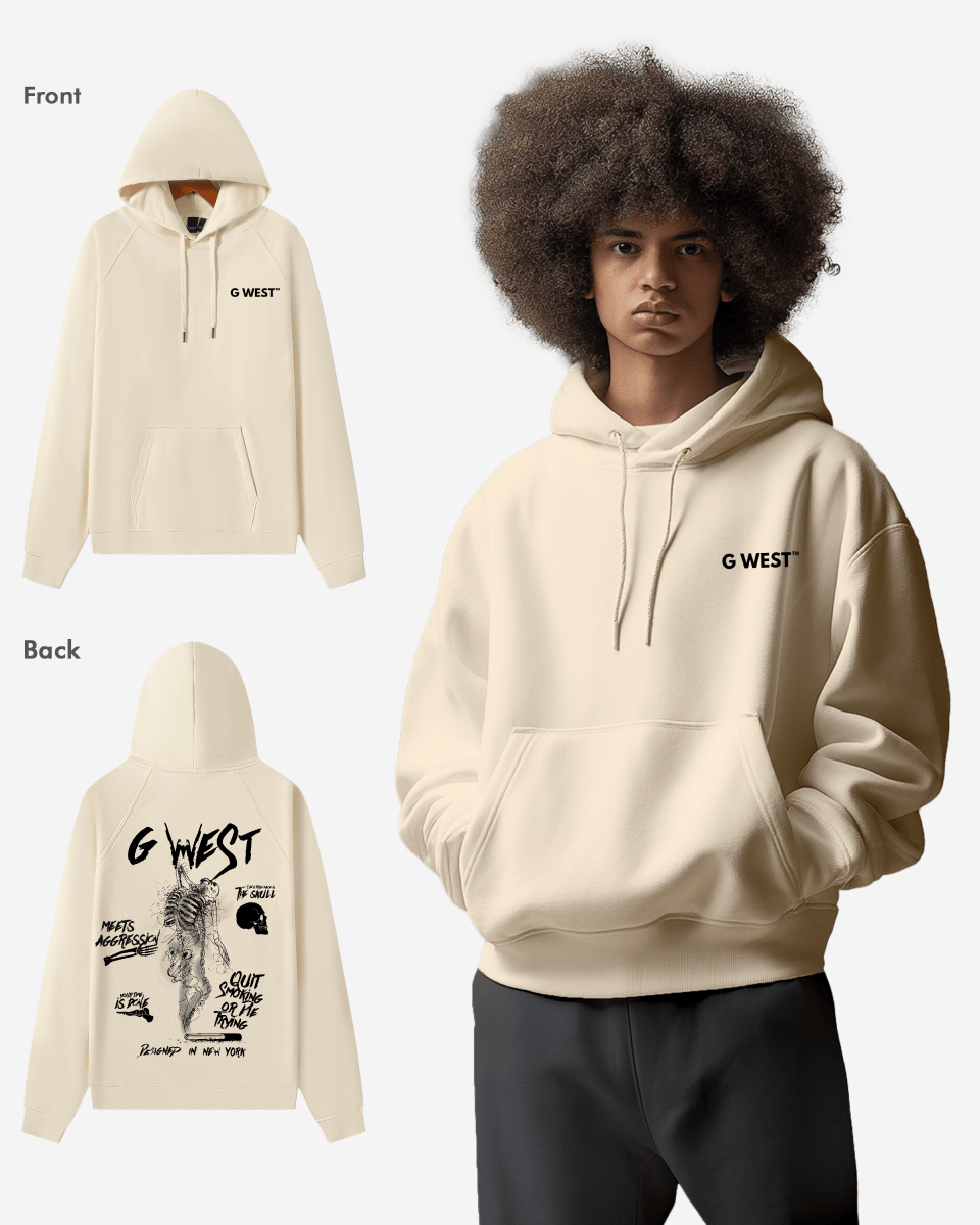 G West Dancing Skeleton Heavy Premium Oversize Hoodie