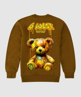 G West Drip Bear Fleece Crewneck With Invisible Zippers