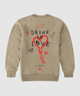 G West Drunk In Love Fleece Crewneck With Invisible Zippers