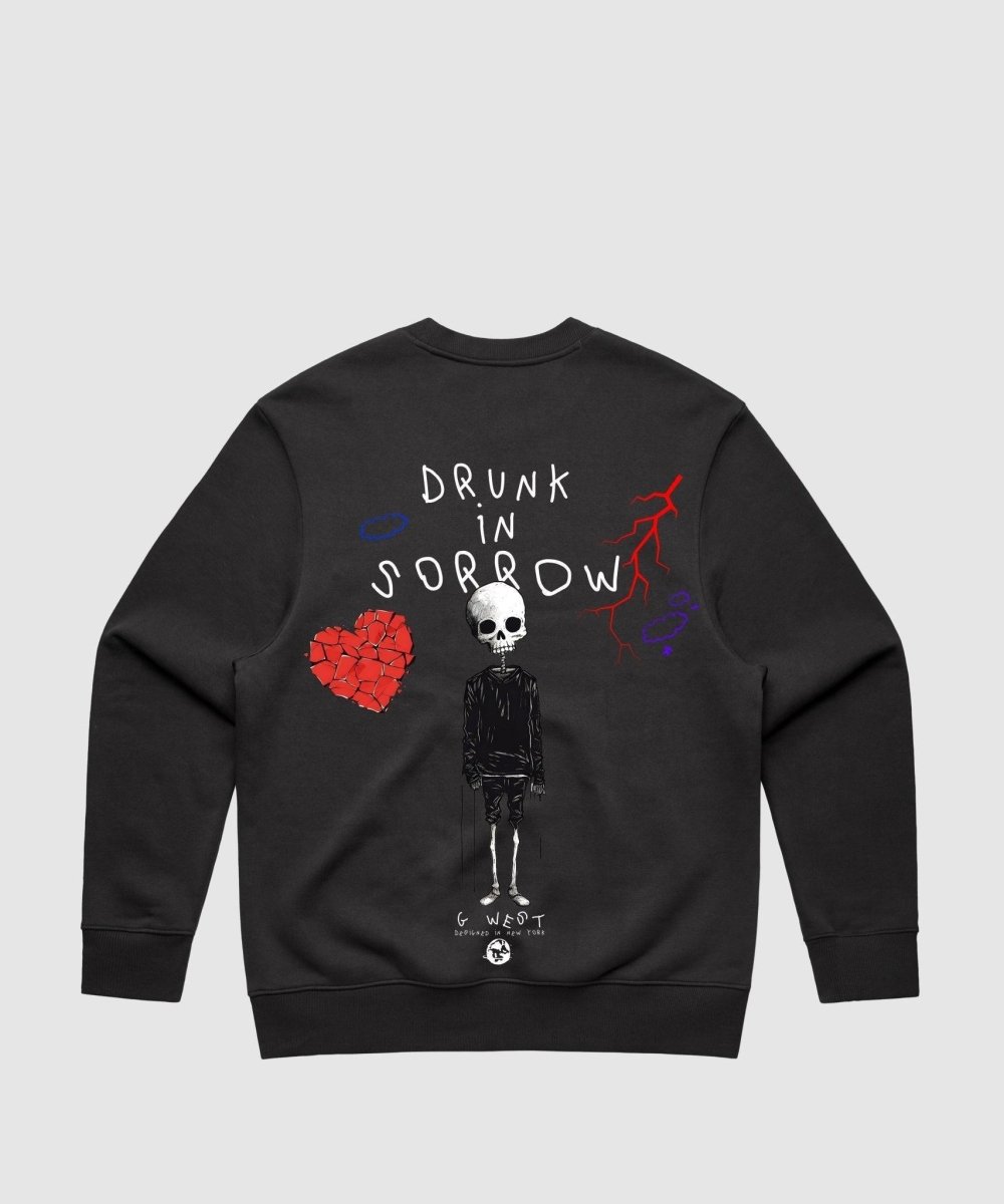 G West Drunk In Sorrow Heavy Premium Crewneck