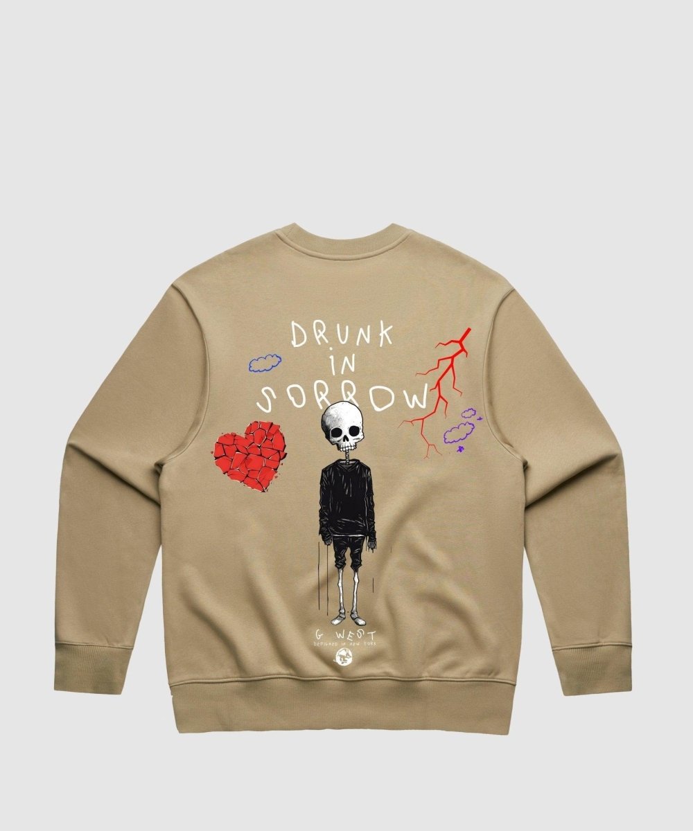 G West Drunk In Sorrow Heavy Premium Crewneck