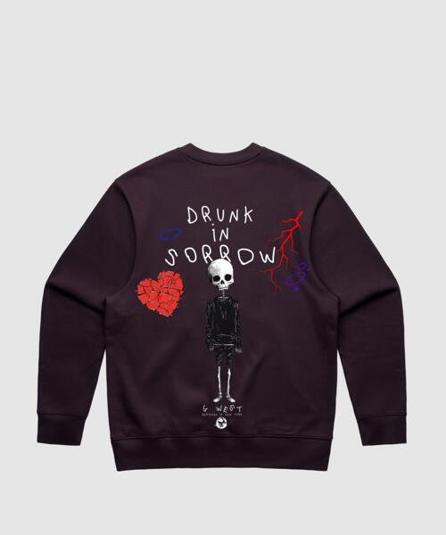 G West Drunk In Sorrow Heavy Premium Crewneck