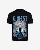 G West Game of G Baby Blue Black Oversized Tee