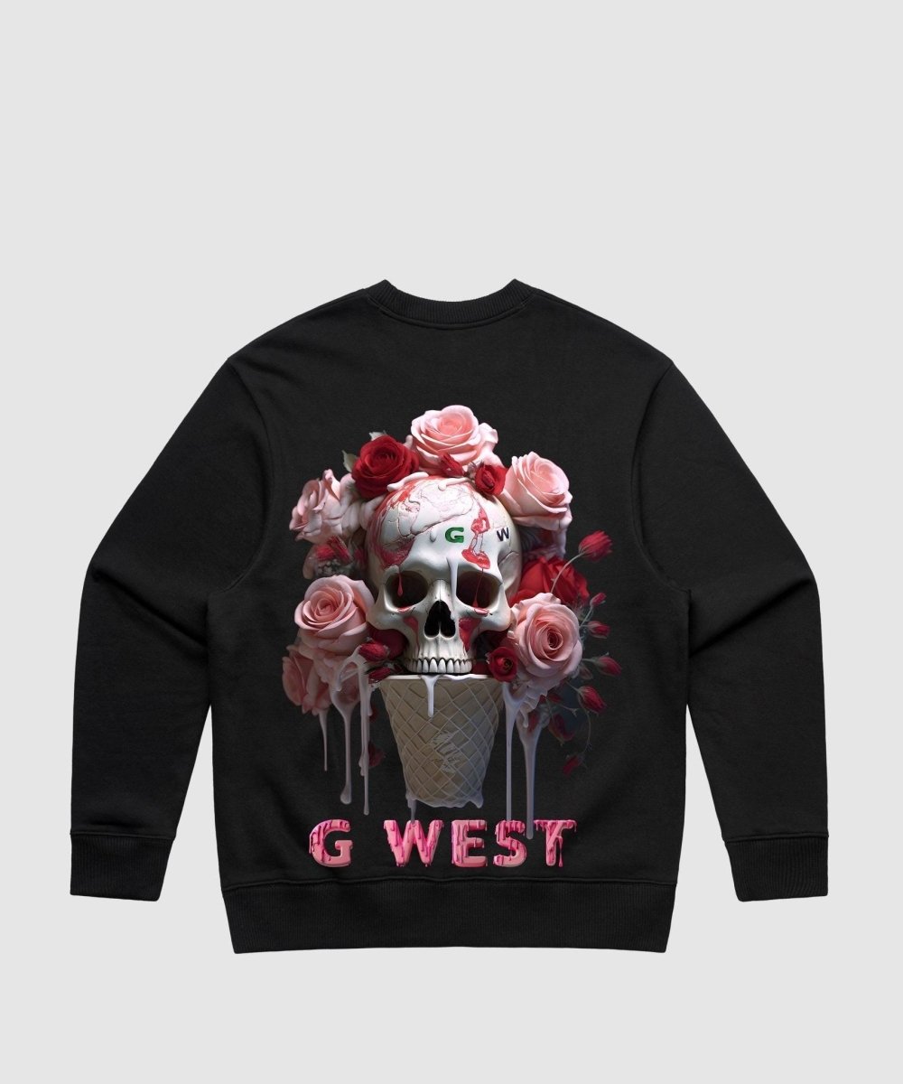 G West Ice Cream Skull Heavy Premium Crewneck