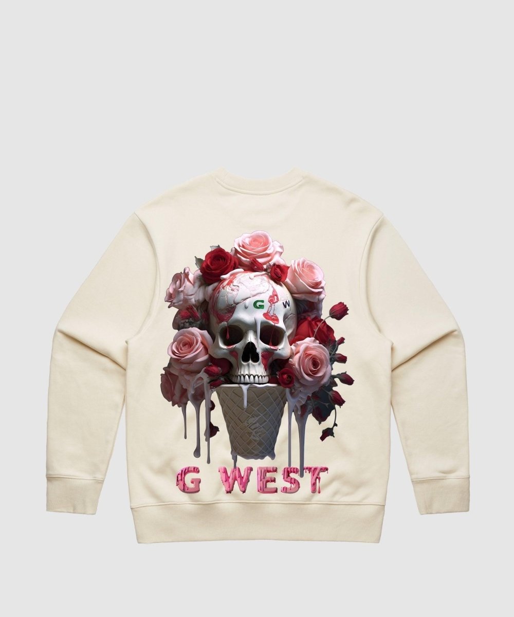G West Ice Cream Skull Heavy Premium Crewneck
