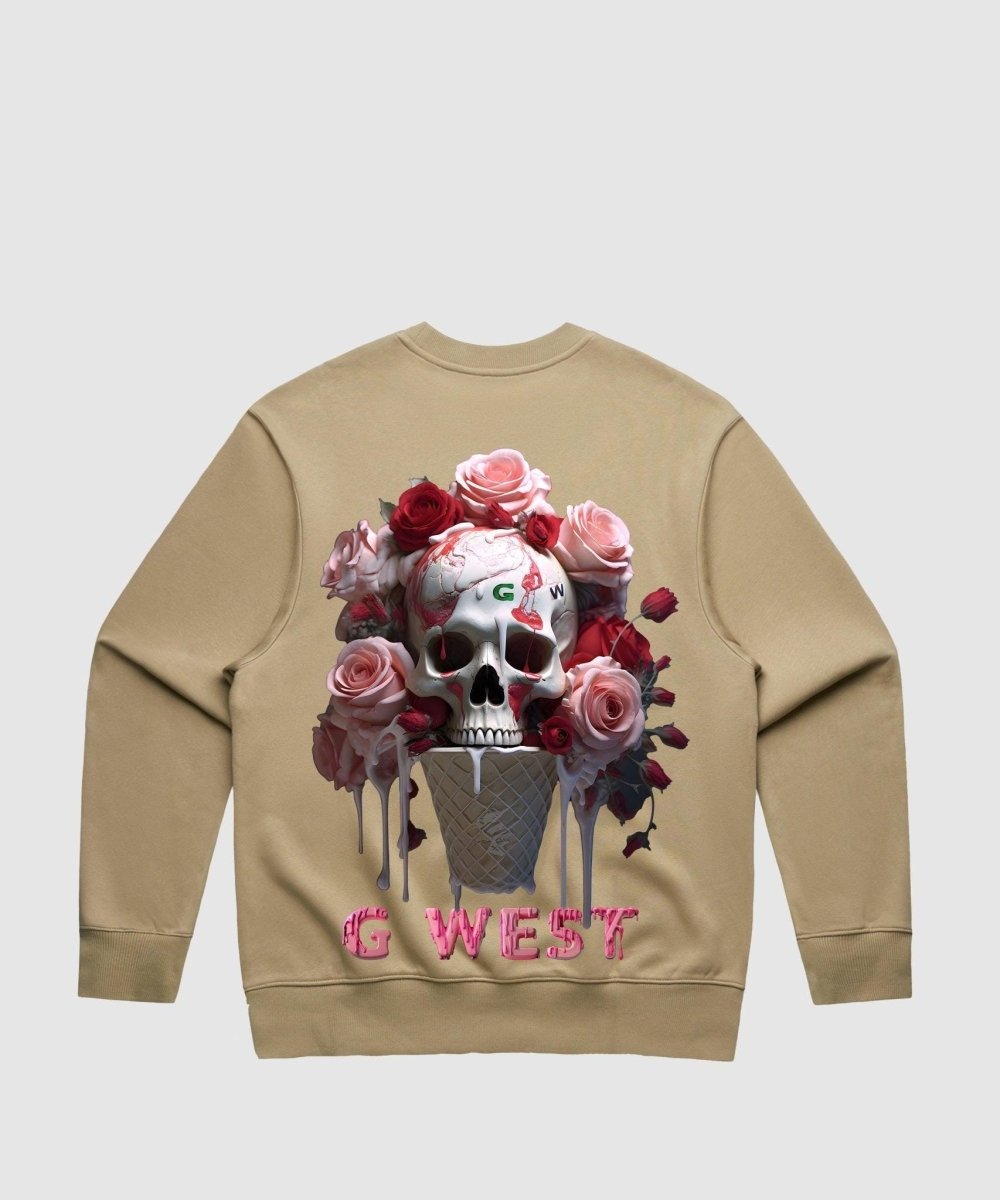 G West Ice Cream Skull Heavy Premium Crewneck