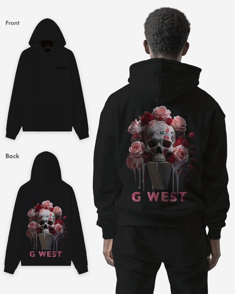 G West Ice Cream Skull Heavy Premium Oversized Hoodie