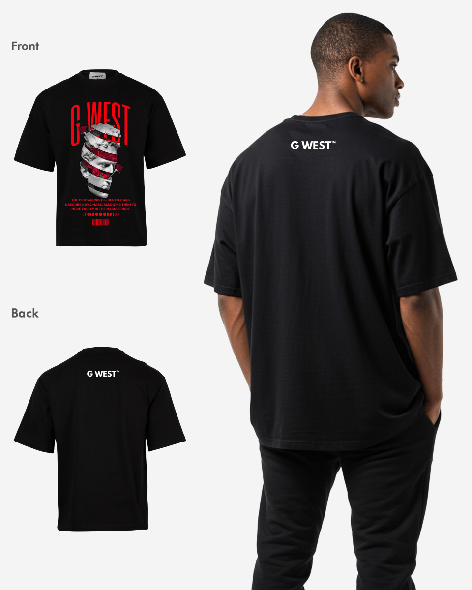 G WEST identity concealed OVERSIZED TEE