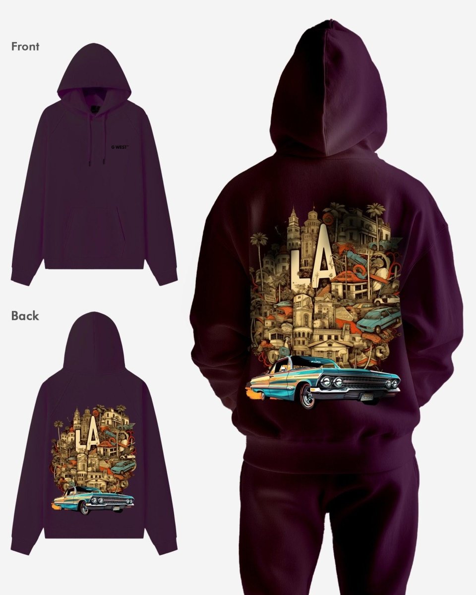 G West La Culture Black Heavy Premium Oversize Hoodie