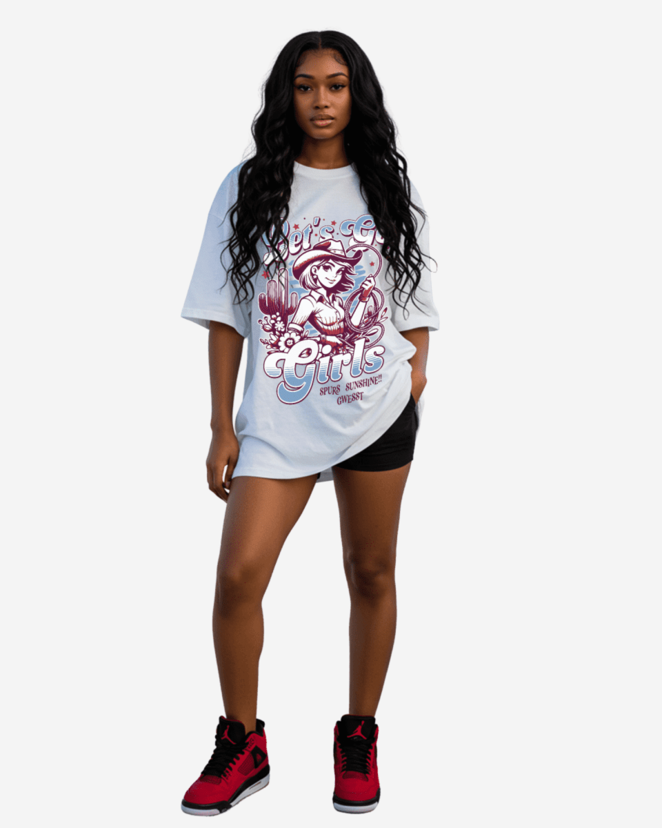 G West Let's Go Girls Oversized Womens T-Shirt