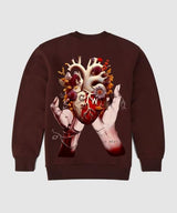 G West Mens Flower Heart Crew