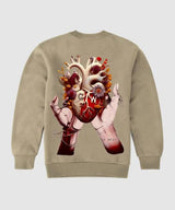 G West Mens Flower Heart Crew