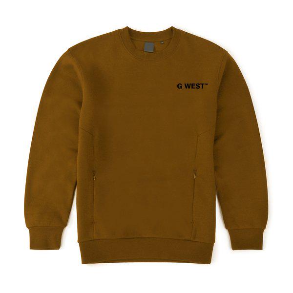 G West Mens Logo Fleece Crewneck With Invisible Zippers