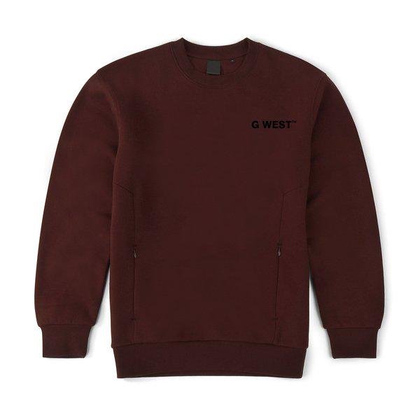 G West Mens Logo Fleece Crewneck With Invisible Zippers