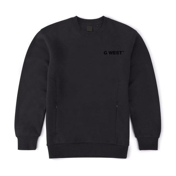 G West Mens Logo Fleece Crewneck With Invisible Zippers