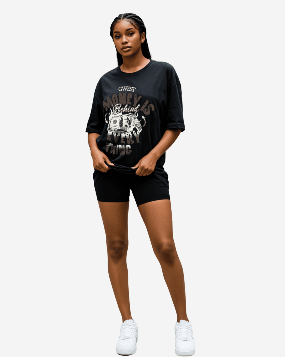 G West Money Is Behind Everything Oversized Women's T-Shirt