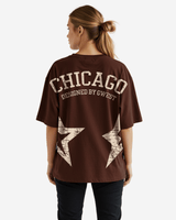 G West Oversized Chicago Arch Logo Tee - WOMEN