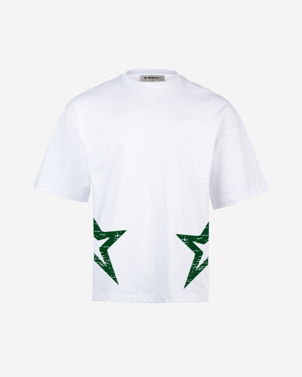 G West Oversized Cricket White T-Shirt