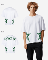 G West Oversized Cricket White T-Shirt