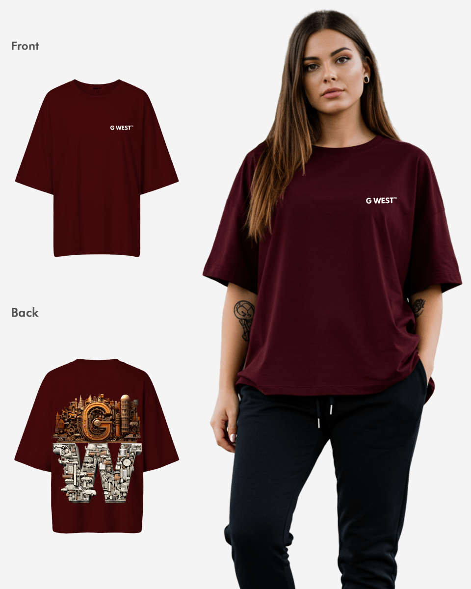 G WEST OVERSIZED DETROIT MOTORCITY T-SHIRT - WOMEN