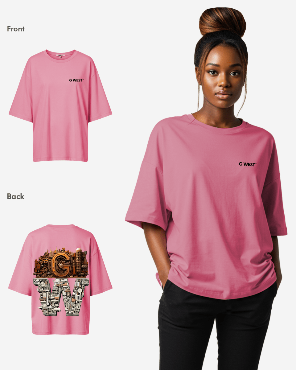 G WEST OVERSIZED DETROIT MOTORCITY T-SHIRT - WOMEN