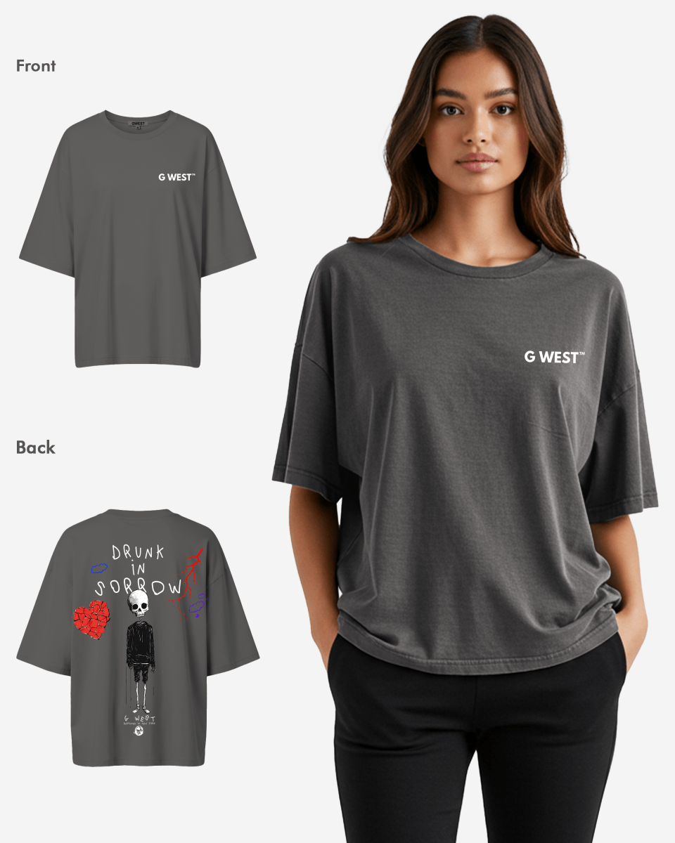 G West Oversized Drunk In Sorrow Tee - WOMEN