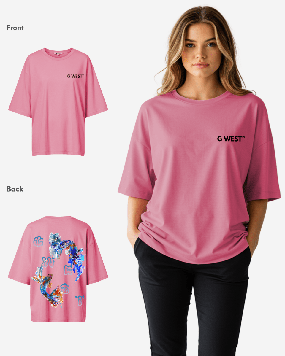 G West Womens Oversized Fish Lifestyle T Shirt