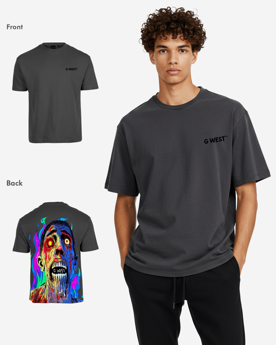 G West Oversized Flaming Zombie Tee