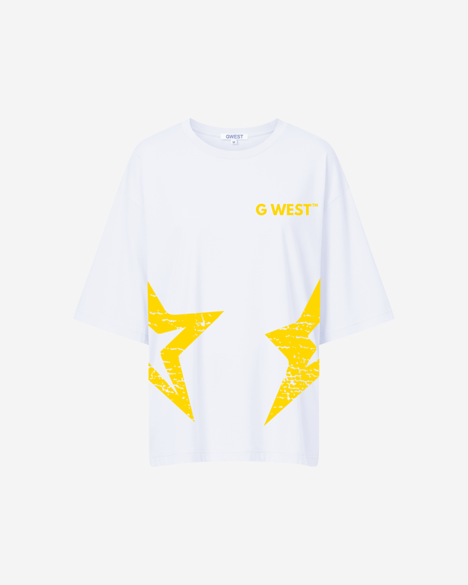 G West Oversized Louisiana Arch Logo Black Tee - WOMEN