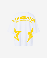 G West Oversized Louisiana Arch Logo Black Tee - WOMEN
