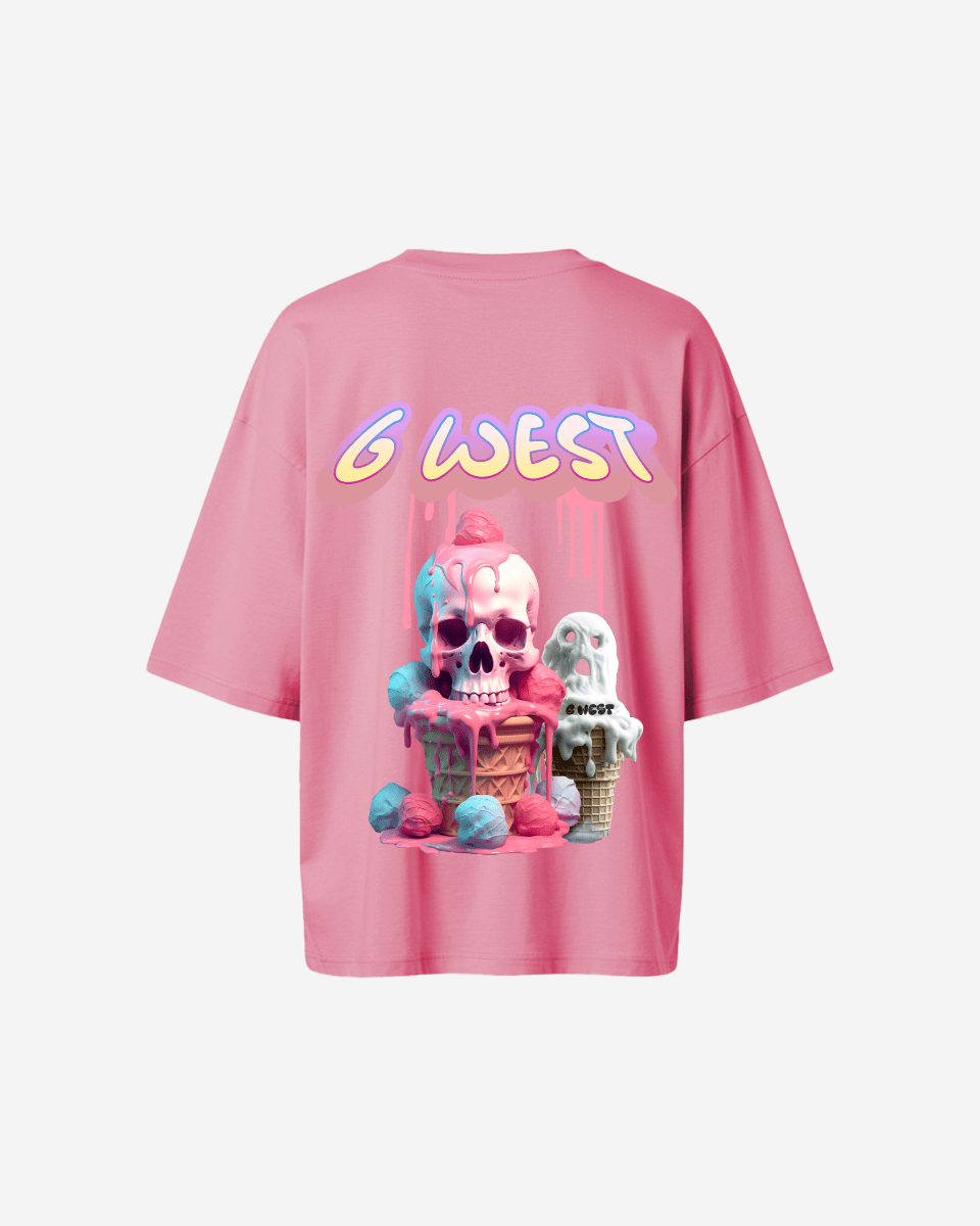 G West Womens Oversized Melting Ice Cream Tee